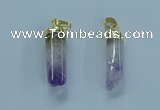 NGP3600 8*30mm - 10*35mm sticks druzy amethyst pendants