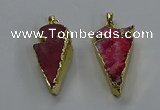 NGP3615 15*30mm - 20*40mm arrowhead druzy agate pendants