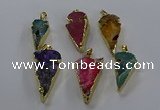 NGP3619 15*30mm - 20*40mm arrowhead druzy agate pendants