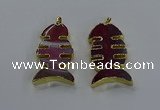 NGP3645 25*50mm - 28*55mm fishbone agate gemstone pendants