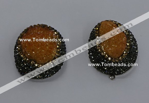 NGP3674 35*45mm oval plated druzy agate pendants wholesale