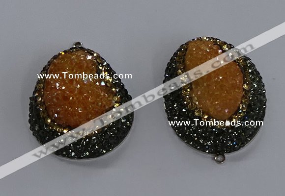 NGP3676 35*45mm freeform plated druzy agate pendants wholesale