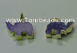 NGP3698 18*30mm - 22*35mm elephant druzy agate gemstone pendants