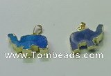NGP3700 18*30mm - 22*35mm elephant druzy agate gemstone pendants