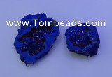 NGP3720 28*35mm - 40*45mm freeform plated druzy agate pendants