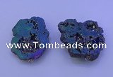 NGP3721 28*35mm - 40*45mm freeform plated druzy agate pendants