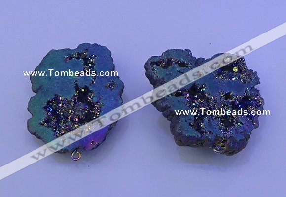 NGP3721 28*35mm - 40*45mm freeform plated druzy agate pendants