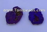 NGP3722 28*35mm - 40*45mm freeform plated druzy agate pendants