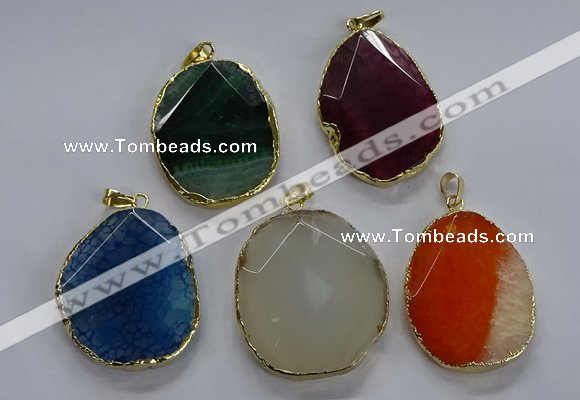 NGP3733 30*40mm - 35*45mm freeform agate gemstone pendants