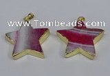 NGP3738 35*35mm star agate gemstone pendants wholesale