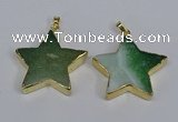 NGP3740 35*35mm star agate gemstone pendants wholesale