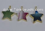 NGP3742 35*35mm star agate gemstone pendants wholesale