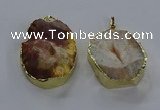 NGP3755 30*40mm - 40*50mm freeform druzy agate pendants