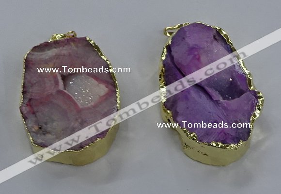 NGP3756 30*40mm - 40*50mm freeform druzy agate pendants