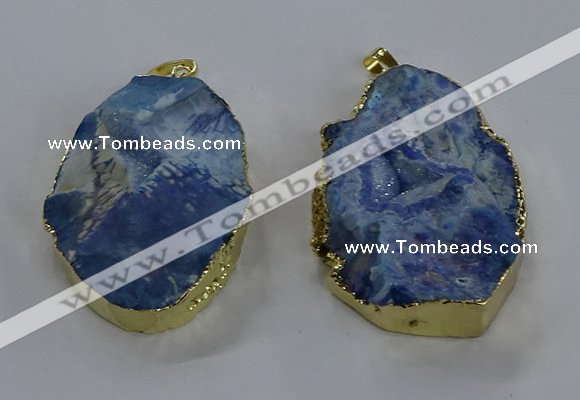 NGP3760 30*40mm - 40*50mm freeform druzy agate pendants