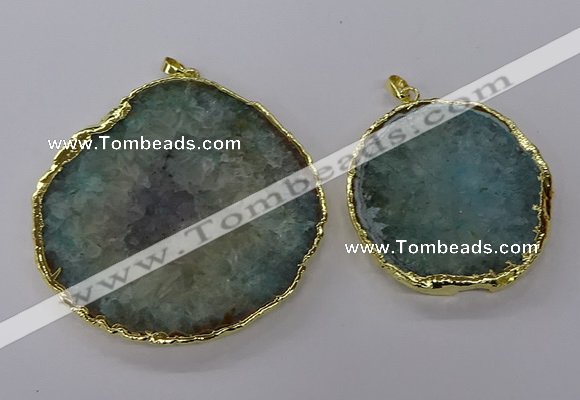 NGP3776 45*50mm - 55*60mm freeform druzy agate pendants