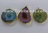 NGP3779 45*50mm - 55*60mm freeform druzy agate pendants