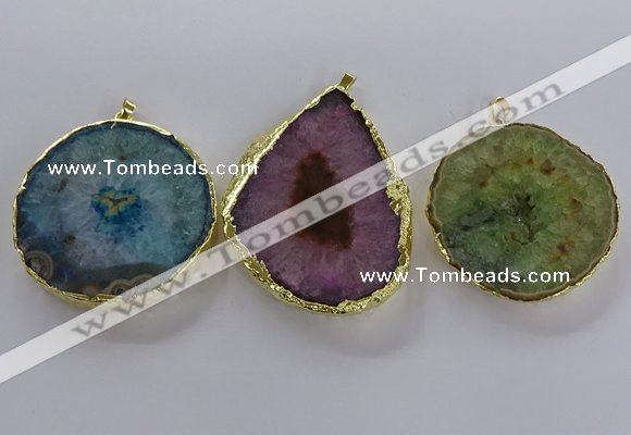 NGP3779 45*50mm - 55*60mm freeform druzy agate pendants