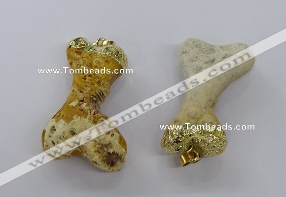 NGP3799 25*40mm - 28*45mm freeform fossil coral pendants