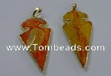 NGP3802 25*50mm - 28*55mm arrowhead agate gemstone pendants