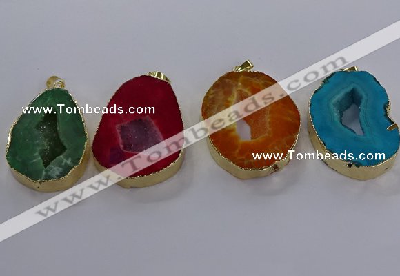 NGP3829 30*40mm - 40*50mm freeform druzy agate pendants