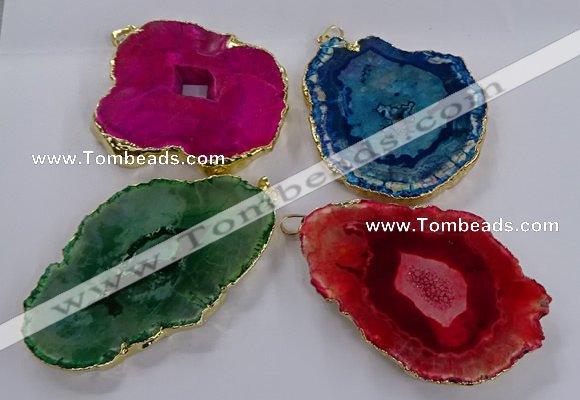 NGP3839 50*65mm - 60*70mm freeform druzy agate pendants