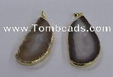NGP3841 25*65mm - 35*70mm freeform agate gemstone pendants