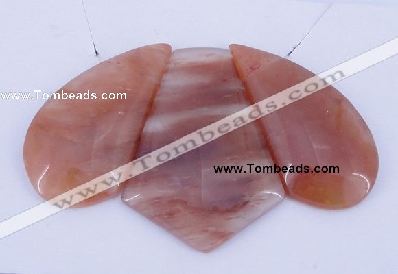 NGP39 Fashion red quartz gemstone pendants set jewelry wholesale