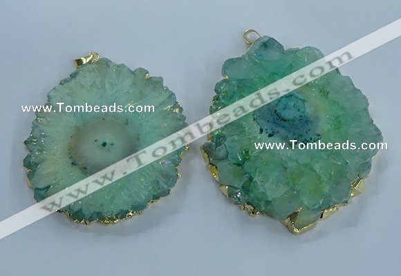 NGP3904 55*65mm - 65*80mm freeform druzy agate pendants