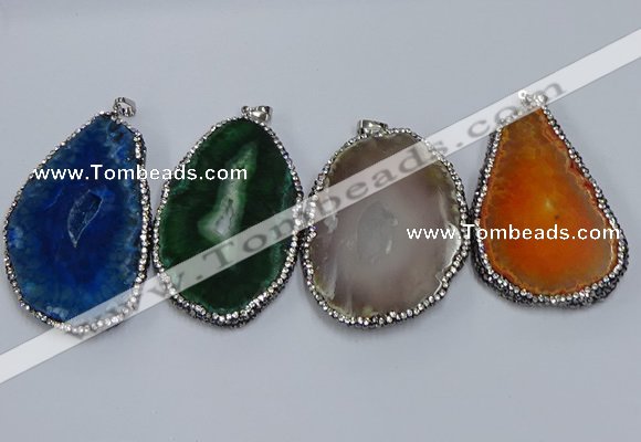 NGP3916 45*60mm - 55*65mm freeform druzy agate pendants wholesale