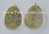 NGP3918 40*55mm freeform fossil coral pendants wholesale