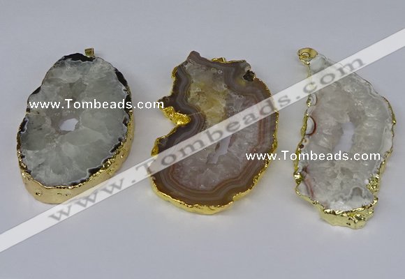 NGP3922 35*50mm - 45*65mm freeform druzy agate pendants wholesale