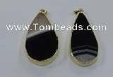 NGP3926 25*50mm - 30*55mm flat teardrop druzy agate pendants