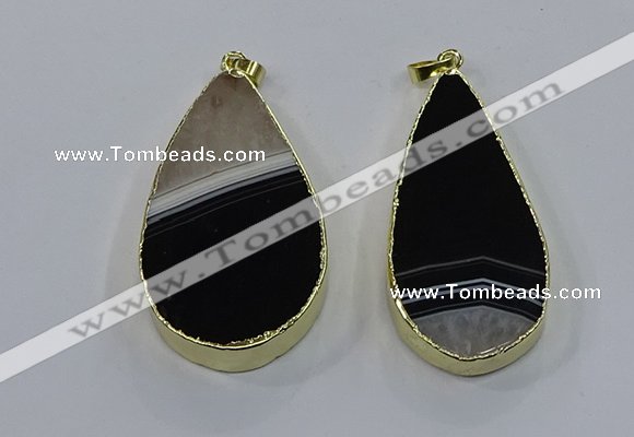 NGP3926 25*50mm - 30*55mm flat teardrop druzy agate pendants