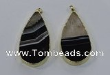 NGP3927 35*65mm - 40*70mm flat teardrop druzy agate pendants