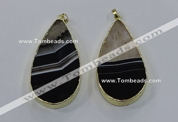 NGP3927 35*65mm - 40*70mm flat teardrop druzy agate pendants