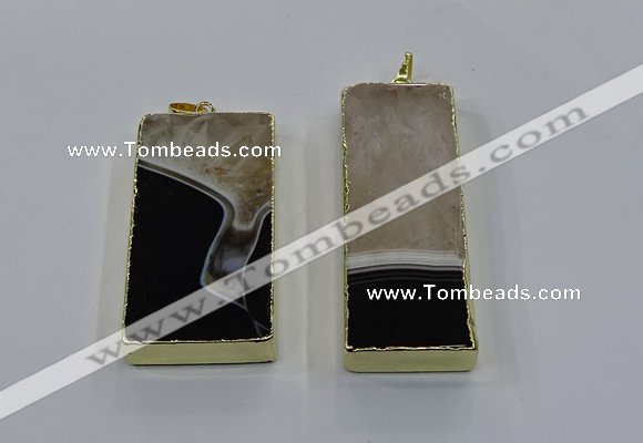 NGP3928 25*55mm - 30*60mm rectangle druzy agate pendants