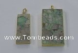 NGP3930 20*45mm - 30*60mm rectangle green gemstone pendants