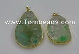 NGP3931 30*45mm - 40*60mm freeform green gemstone pendants