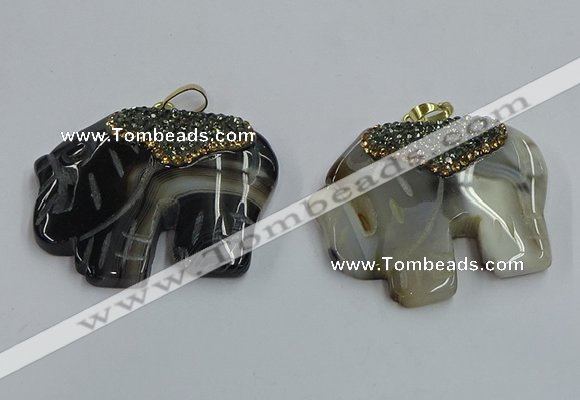 NGP3932 30*45mm - 35*50mm elephant agate pendants wholesale