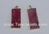 NGP3955 20*50mm - 25*45mm rectangle druzy agate gemstone pendants