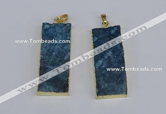 NGP3956 20*50mm - 25*45mm rectangle druzy agate gemstone pendants