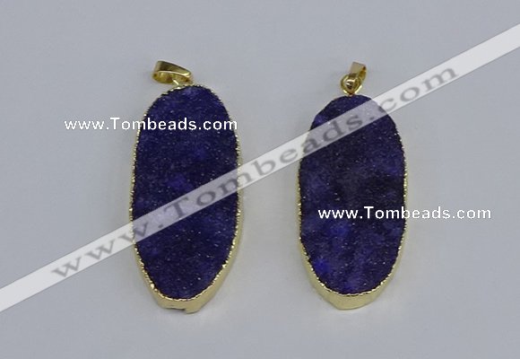 NGP3964 22*45mm - 25*50mm oval druzy agate pendants wholesale