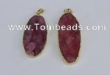 NGP3965 22*45mm - 25*50mm oval druzy agate pendants wholesale