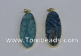 NGP3966 22*45mm - 25*50mm oval druzy agate pendants wholesale