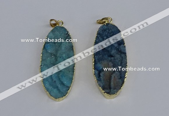 NGP3966 22*45mm - 25*50mm oval druzy agate pendants wholesale