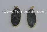 NGP3969 22*45mm - 25*50mm oval druzy agate pendants wholesale