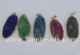 NGP3970 22*45mm - 25*50mm oval druzy agate pendants wholesale