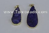 NGP3974 20*40mm - 25*50mm flat teardrop druzy agate pendants