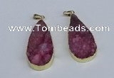 NGP3975 20*40mm - 25*50mm flat teardrop druzy agate pendants